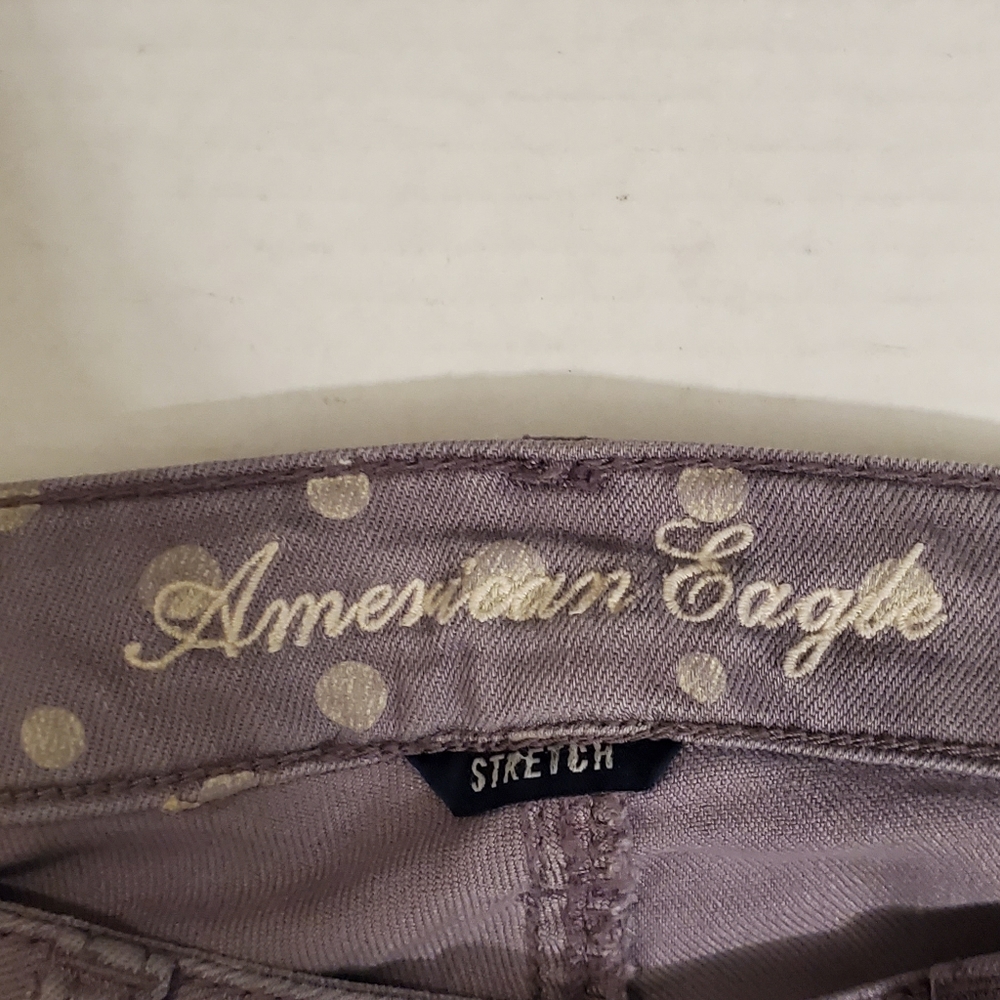 ❗️SOLD❗️American Eagle Purple White Polka Dot Jeggings 4 - Picture 3 of 10